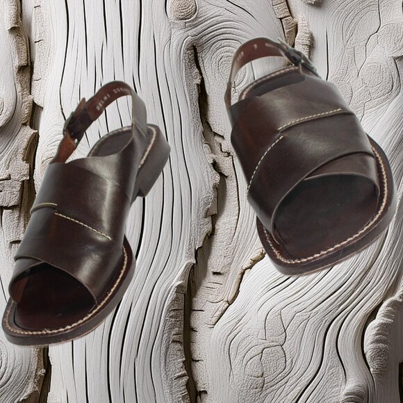 Mezlan Delhi Handmade In Spain Dark Brown Sandal Size 9 - Picture 10 of 12